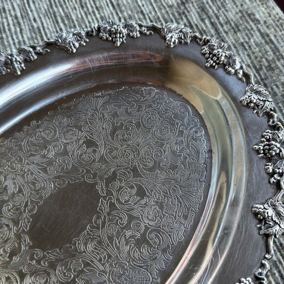 Wm Rogers Hamilton Silver Plate EP on Copper Decorating Oval Service Tray - Picture 5 of 7